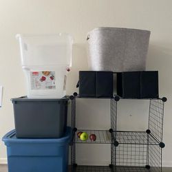 Storage Bins And Shelf