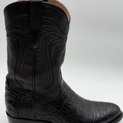 Semi-new TECOVAS THE DILLON SZ 10 D Médium Exotic Leather In Midnight Black 
