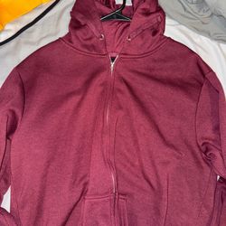 Men’s Burgundy Zip-Up Jacket Size XL *FITS SMALL* 