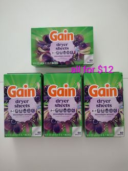 Gain moonlight breeze scent, 5-in-1 dryer sheets 60ct