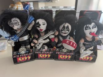 4 Kiss rock band beanie bag figurines