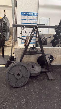 BFCO Olympic Barbell Weight Plate Rack with Weights