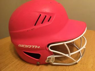 Girl’s Softball Pink Worth Batting Helmet with Face Guard