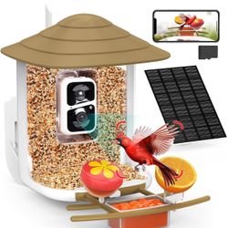 🔥 birdsnap® TUC Smart Bird Feeder with Camera 2K HD, Solar Panel 32GB Card 4-in-1 Perch, 160°View Auto Detect & Notify AI Identify Video Bird Camera 