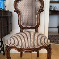 Pair of Vintage Armless Victorian Chairs – Floral Upholstery – $350 for the Pair OBO