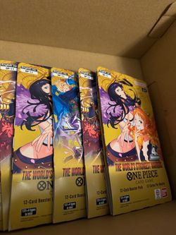 Piece TCG booster packs, OP-17 The World's Strongest Warriors. $15 each.