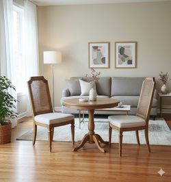 Pair of 2 Vintage 70s Hollywood Regency French Provincial Dining Side Chairs boho cottage eclectic maximalist 

