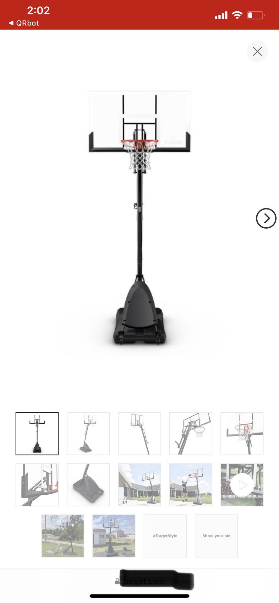 SPALDING 50” Polycarbonate Portable