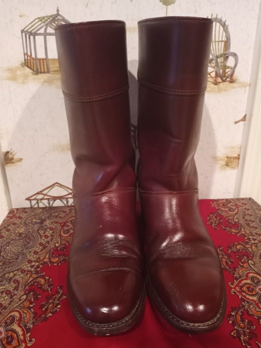 DOUBLE H PACKER HH MEN'S BROWN TAN SOFT LEATHER COWBOY WORKS BOOTS.