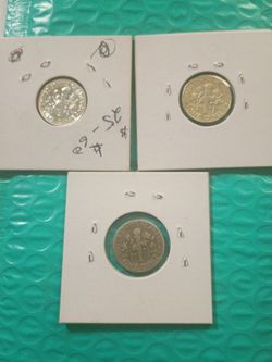 3 Roosevelt Dimes. All silver.
