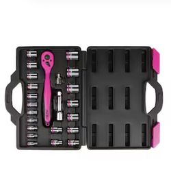 The Original PINK BOX socket set women’s tool set pink ratchet