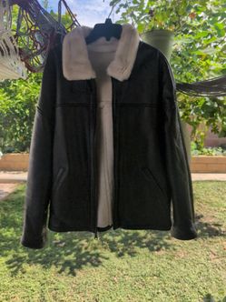 Black Leather Jacket with Shearling Lining