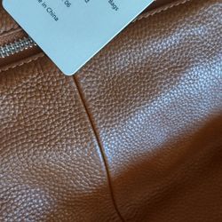 Yaluxe Cognac Leather 12x12 Purse