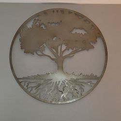 Large Metal Tree of Life Wall Art - 39 Inches