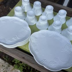 Mid Century Indiana Milk Glass Harvest Extra Large Collection 
