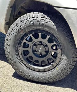 Method MR305 Double Black 17x8.5 6x139.7 +0 265|70R17 Falken Wildpeak AT4W Rims + Tires Package Deal