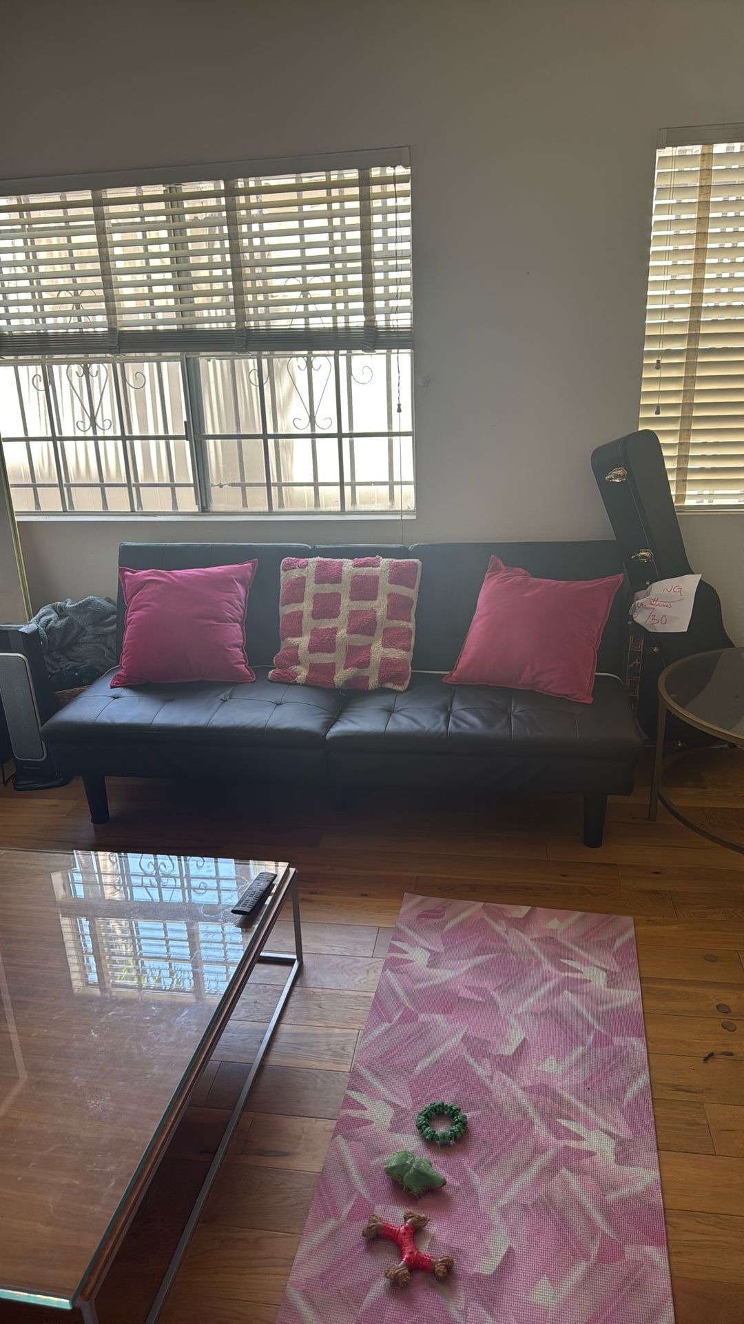 Black leather couch