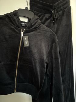 *NWT* Express black velour track set
