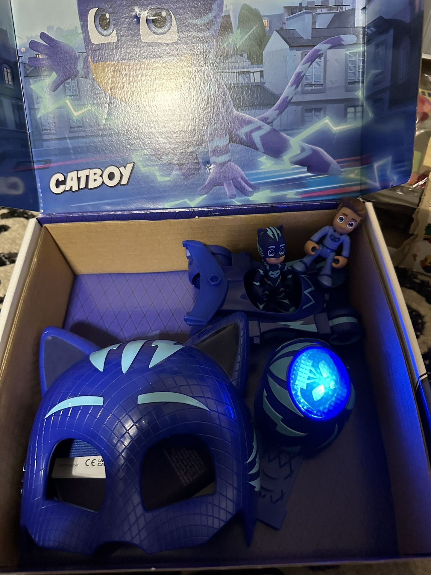 Pj Mask Catboy Power Pack Preschool Toy Set with 2 PJ-Masks-Action-Figures, Vehicle, Wristband