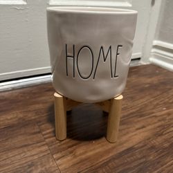 Pot with Wooden Stand- Small