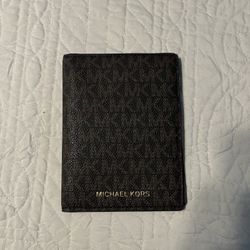Michael Kors Jet Set Travel MD Coated Canvas Passport Case Wallet