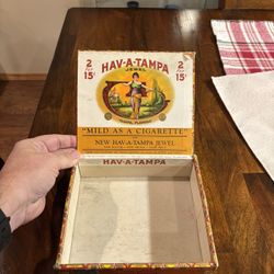 1939 Hav-a-tampa New Jewels Cigar Box Tobacco Flip Lid Vintage Old Box Fl