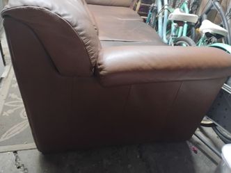 Brown leather couch