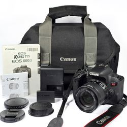 MINT Canon EOS Rebel T7i 24.2mp Digital DSLR Camera w/ EF-S 18-55mm STM IS Lens w/ Batt. + Charger