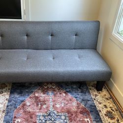 Serta Dream Convertible Sofa / Couch / Futon - Charcoal Fabric & Wood Legs