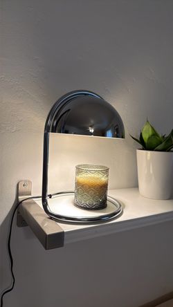 Modern Candle Warmer Lamp Silver，Wide-Base Scented Candle Warmer with Timer and Dimmer, Modern Candle Melter, Home Decor Table Lamp