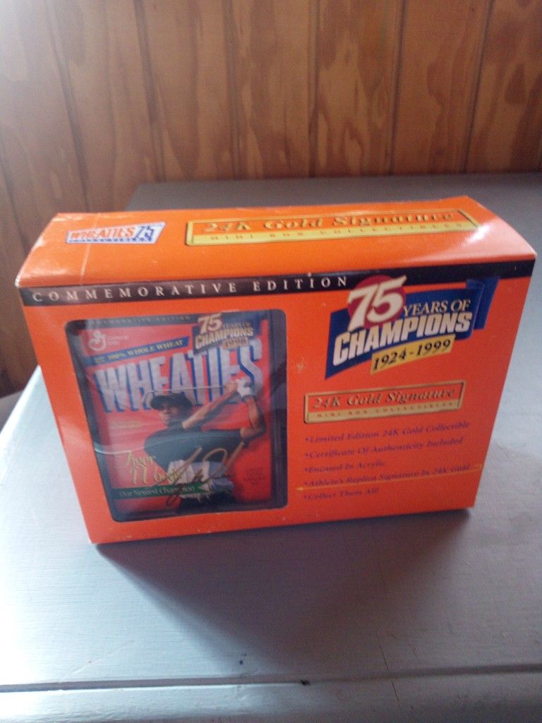 Tiger Woods 24 Kt Gold Mini Wheaties Box