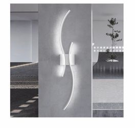 CANEOE Modern Wall Sconce, White Long Strip Led Wall Light Fixtures, 39inch
