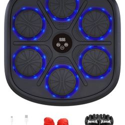 Music Boxing Machine for Adults, Bluetooth Smart Boxing Training Machine, Wall Target Punching Workout for Kids, Fun Fitness Equipment, Reflex Trainin