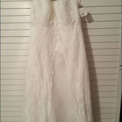 Ivory David's Bridal Wedding Dress 