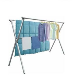 Clothes drying rack, 82”, stainless steel