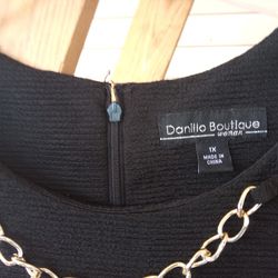 Black W Chain Accent Dress