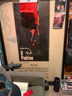 HUGE Framed The Godfather “Il Padrino” Italian Movie Poster – Marlon Brando