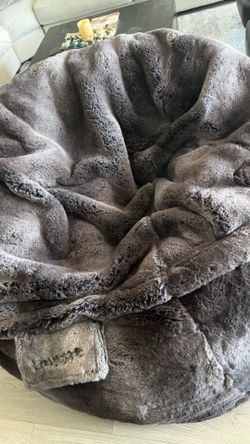 Lovesac Supersac Beanbag Grizzly Phur cover with Squattoman