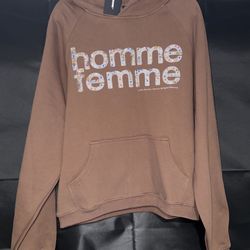 Homme + Femme Mardi Gras Hoodie – Brown – Size S (Oversized)