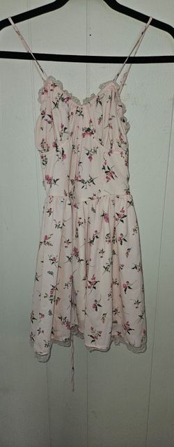 Pink Floral Spaghetti Strap Mini Dress