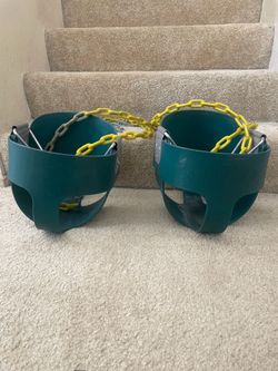 Toddler Full Bucket Swing Seats with Chains – Set of 2