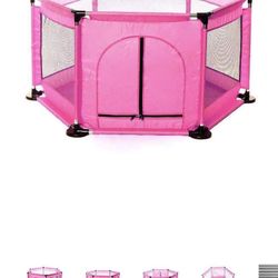 New** Kids 6-Panels Portable Play Yard Indoor And Outdoor With Safety Gate