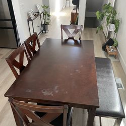 Brown Kitchen Table With 4 Chairs 