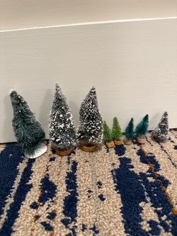 Lemax miniature bottle brush trees and mix mini trees-8