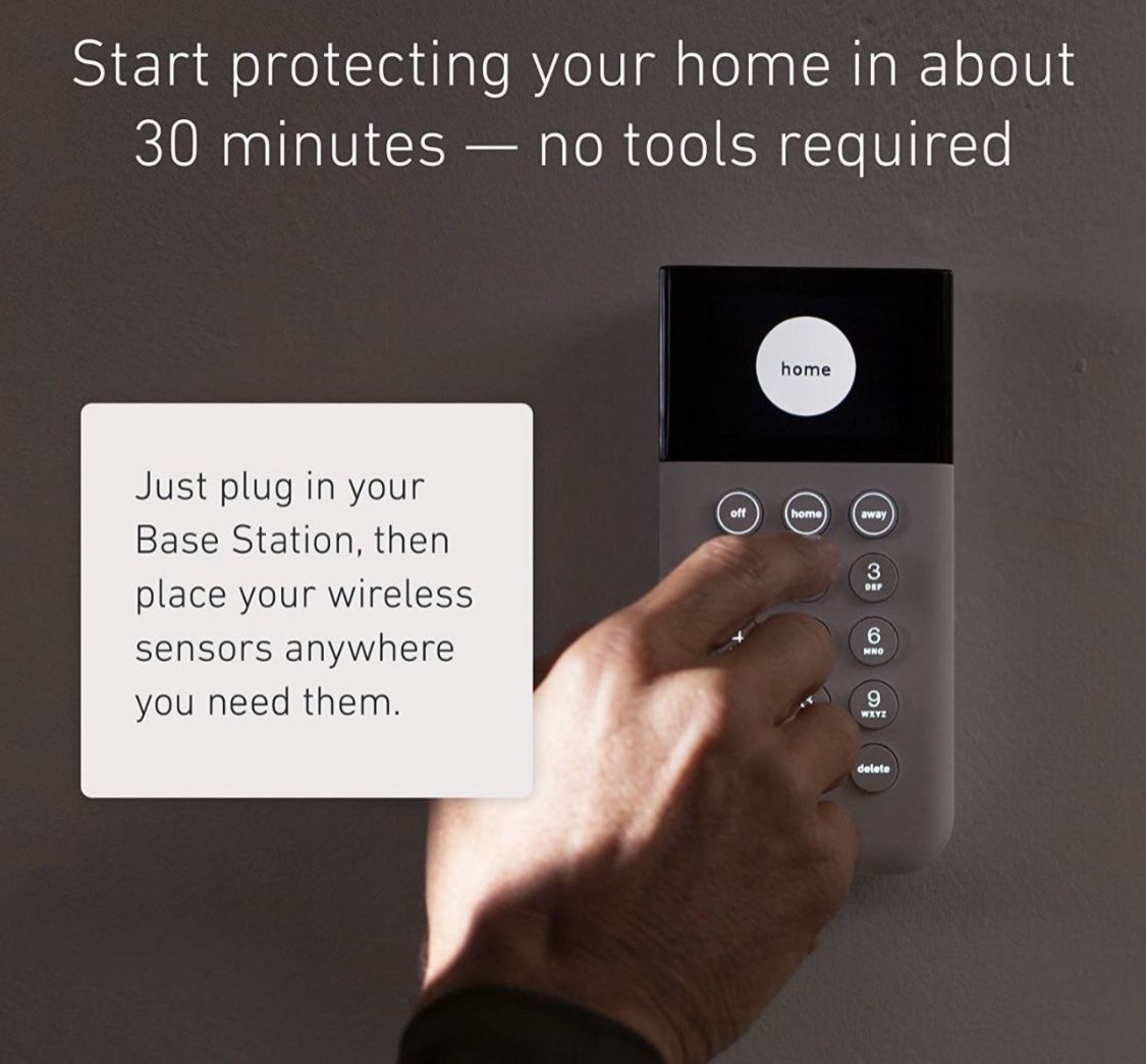 SimpliSafe Piece Wireless Home Security System Optional 24/7