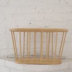 Mid-Century Wood Magazine Rack Modern Furniture Spindles Minamilistic MCM