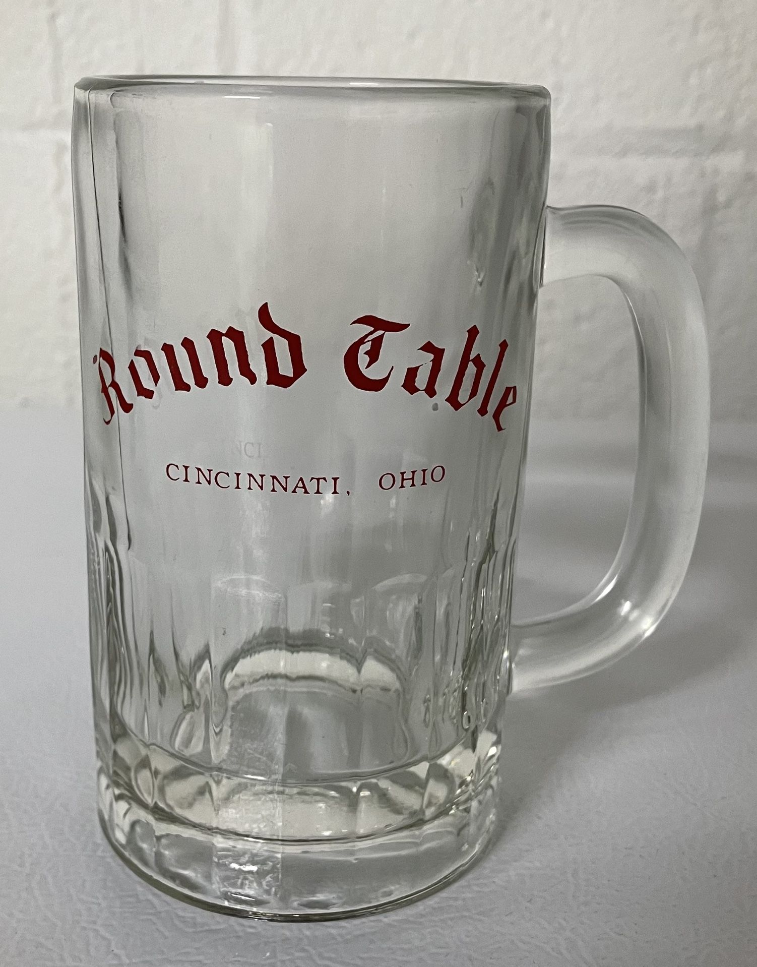 Round Table Cincinnati Ohio Historic Bar Glass Beer Mug Vintage