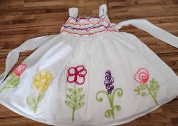 The Children's Place Size 4T White Ruffle Floral Sundress