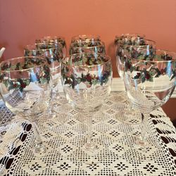 Set of 9 christmas wine glass 