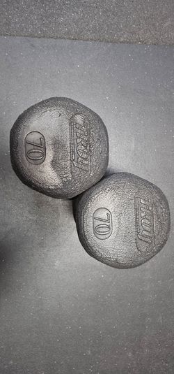 70 pound Troy Urethane Dumbbells